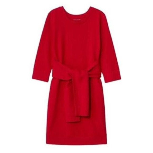 Universal Standard Misa Tie Sweatshirt Dress Red Peruvian Cotton Plus Size 26 28 - Picture 9 of 9